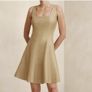 Banana Republic Factory Seamed Twill Brown Sleeveless Dress Sz 16 NWT